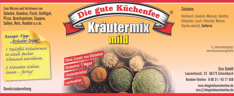 Kräutermix mild ohne Salz, 200 g Beutel